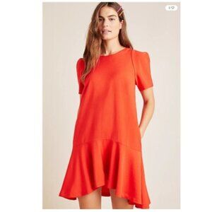 Anthropologie Orange Midi Dress